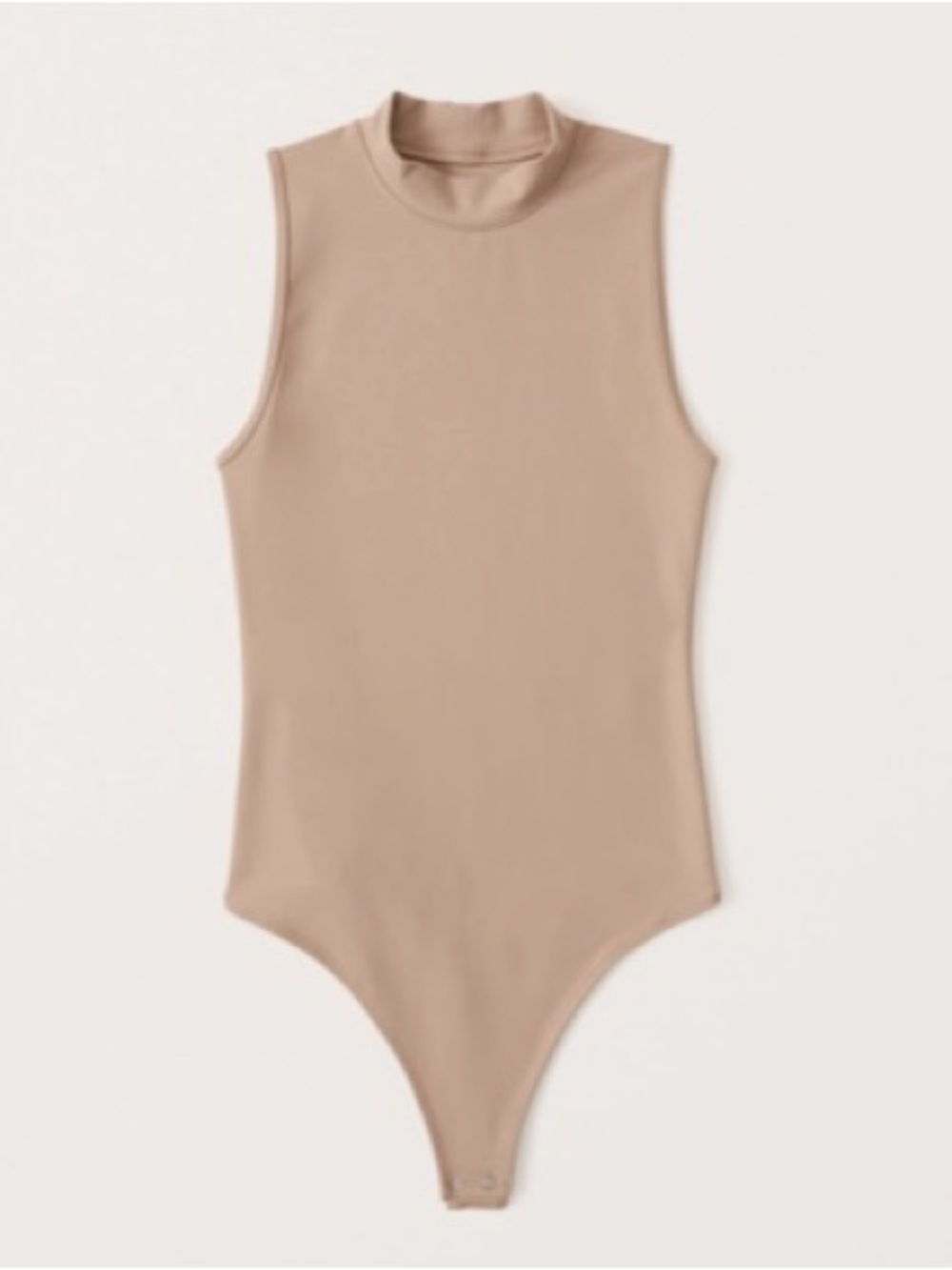 Abercrombie Seamless Mockneck Bodysuit in Tan